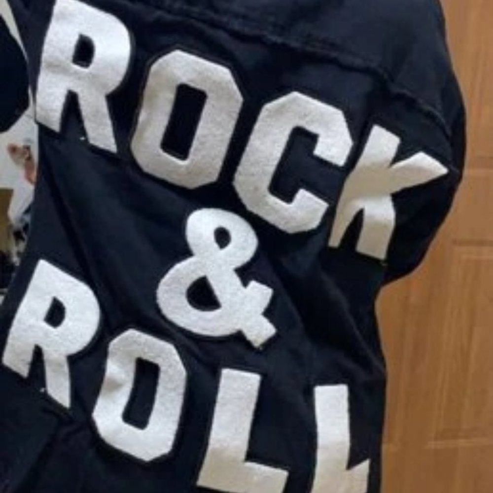 BLACK DENIM JACKET ROCK & ROLL - Picture 16 of 16